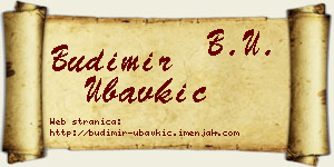Budimir Ubavkić vizit kartica